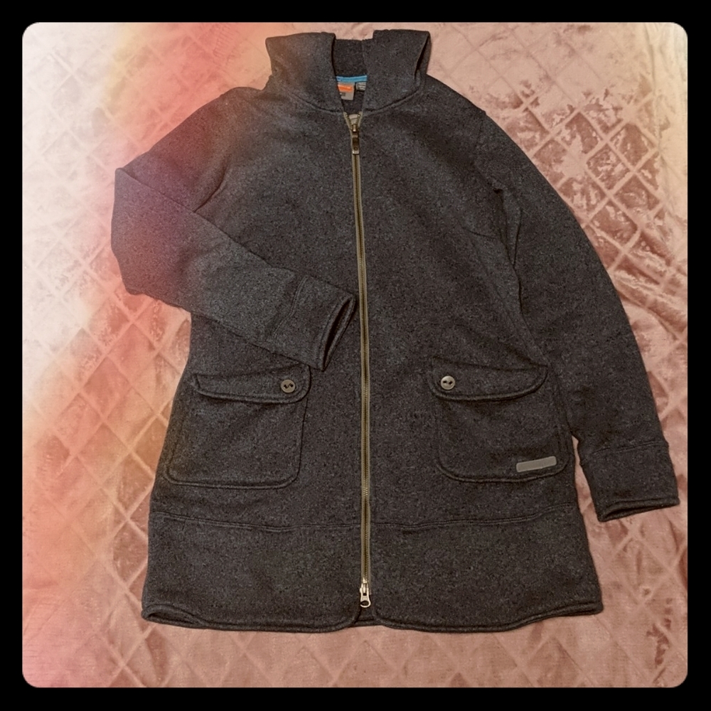 Merrell Blue Hooded Long Zip Up Sweatshirt Jacket